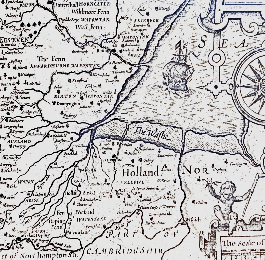 Old Map Of Lincolnshire 1610 South Holland Life Heritage And Crafts